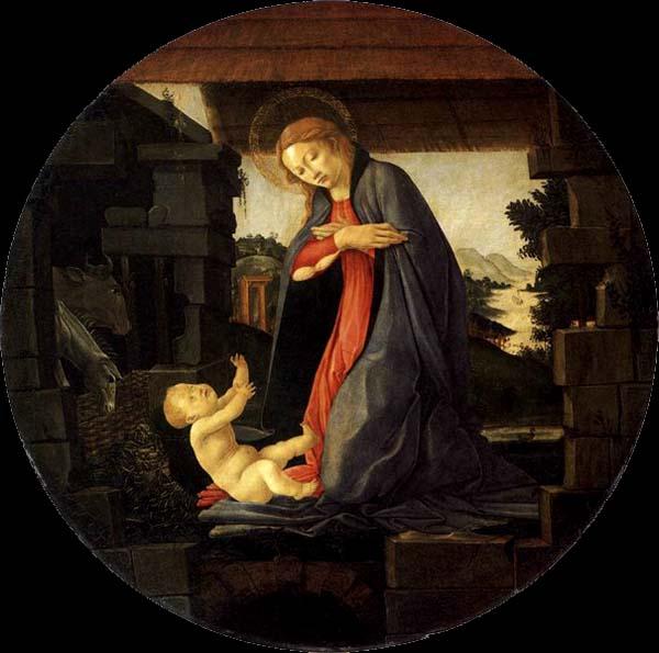 BOTTICELLI, Sandro The Virgin Adoring the Child Germany oil painting art
